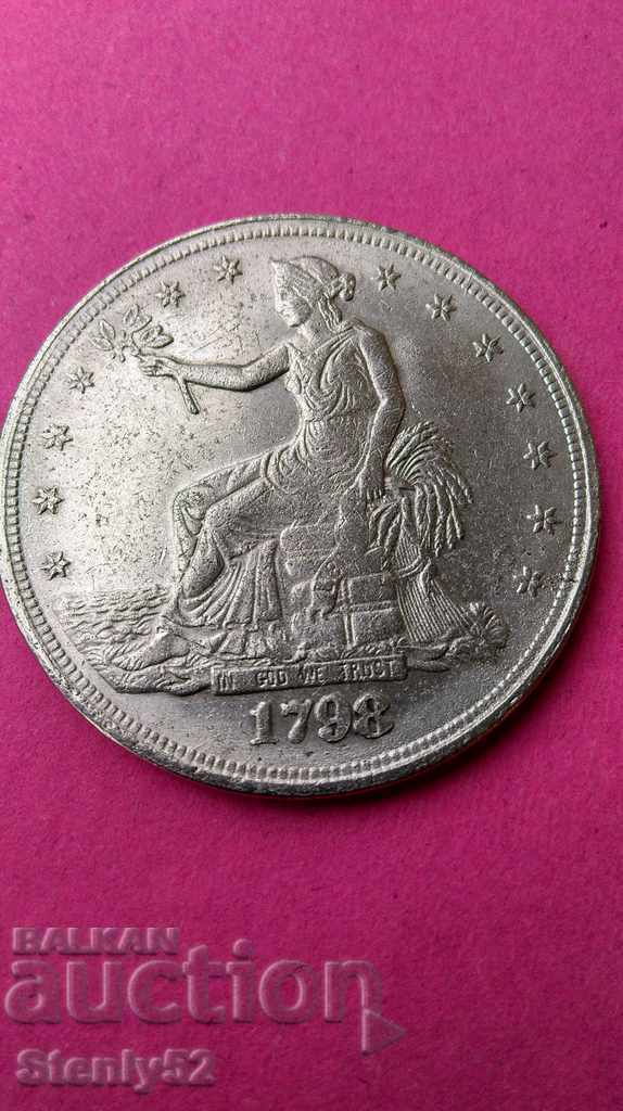 Old US dollar from 1798 iron-nickel.