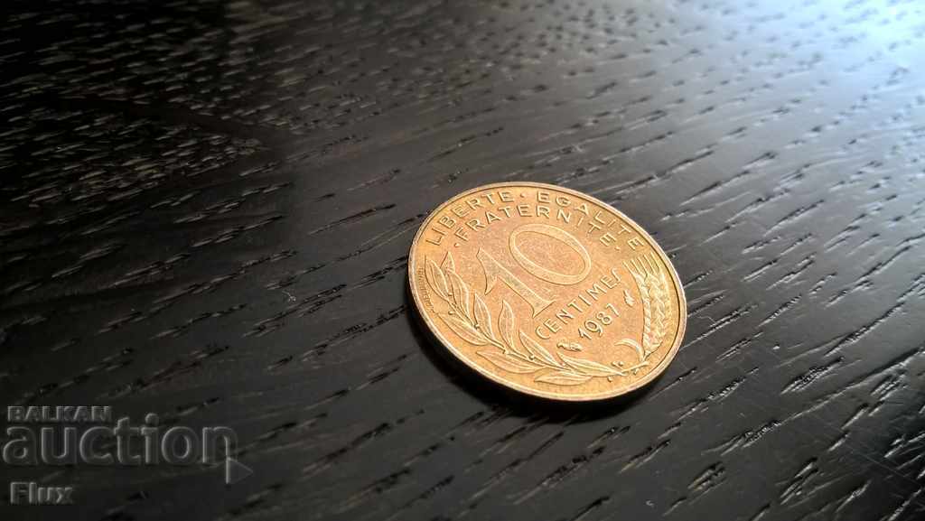 Coin - Γαλλία - 10 σεντ 1987