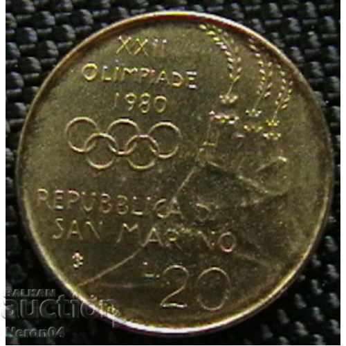 20 pounds 1980, San Marino with price 5.90 BGN | € 3.02