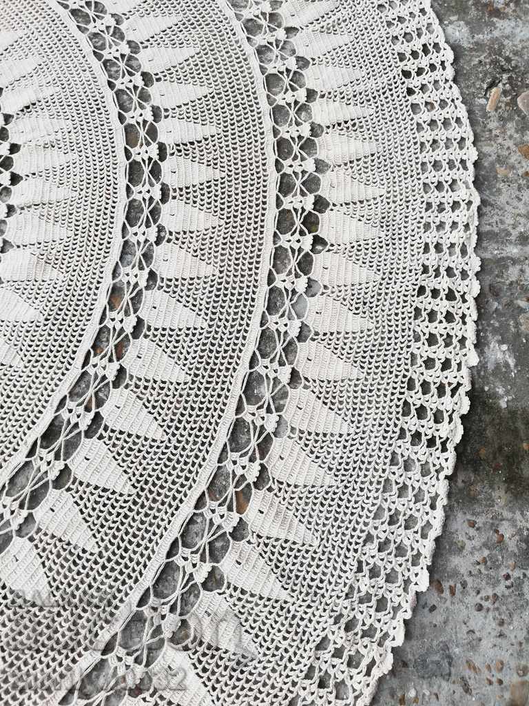 Old round hook round table 165 cm lace lace - 5