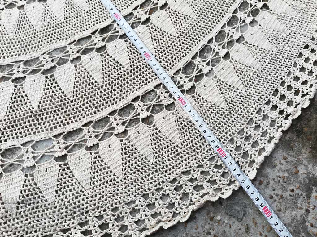Old round hook round table 165 cm lace lace - 6