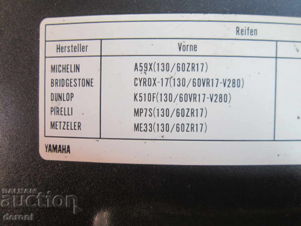 Auction  Rear fender for motorcycle Yamaha and rear reflector