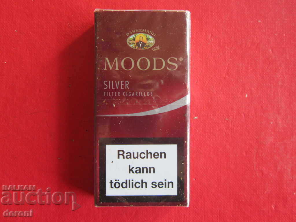 Auction Old box of cigarettes Danneman Moods Silver Auction Old box of cigarettes Danneman Moods Silver