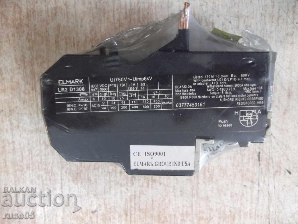 Auction Thermal relay "ELMARK - LR2 - D1308" Auction Thermal relay "ELMARK - LR2 - D1308"
