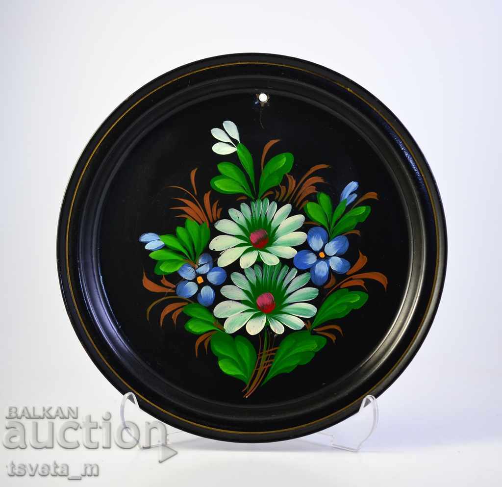 METAL PLATE, HAND-PAINTED - RUSSIA METAL PLATE, HAND-PAINTED - RUSSIA