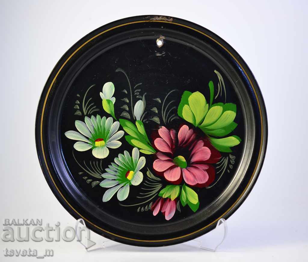 METAL PLATE, HAND-PAINTED - RUSSIA METAL PLATE, HAND-PAINTED - RUSSIA