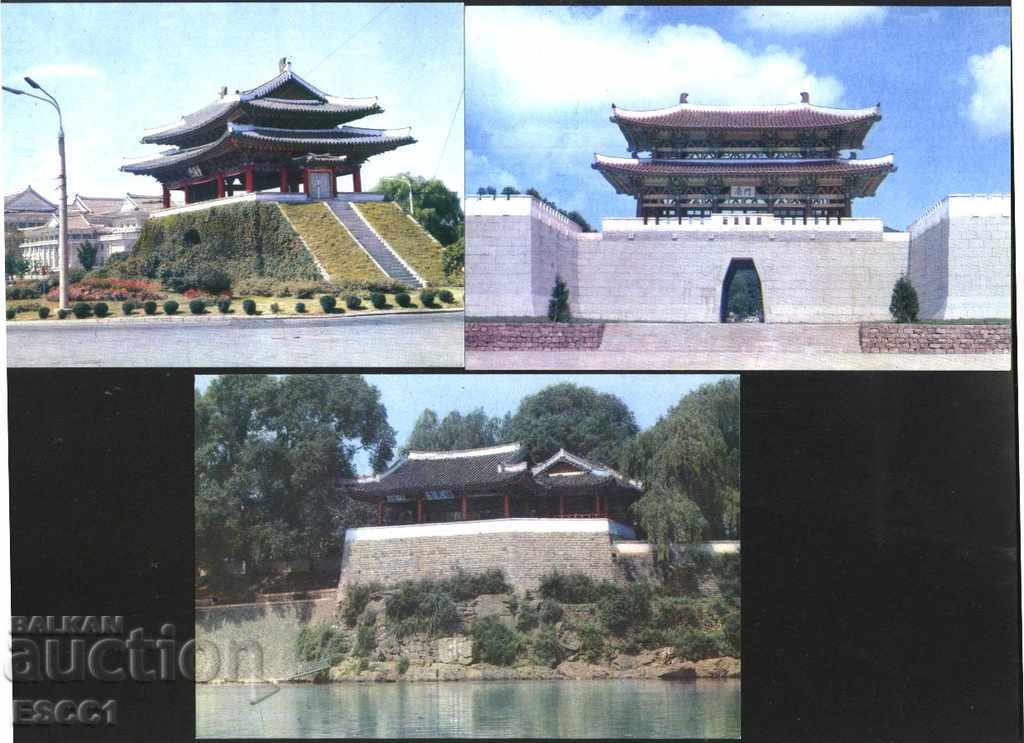Cărți poștale Monumente istorice din Phenian 1980 Coreea - 7
