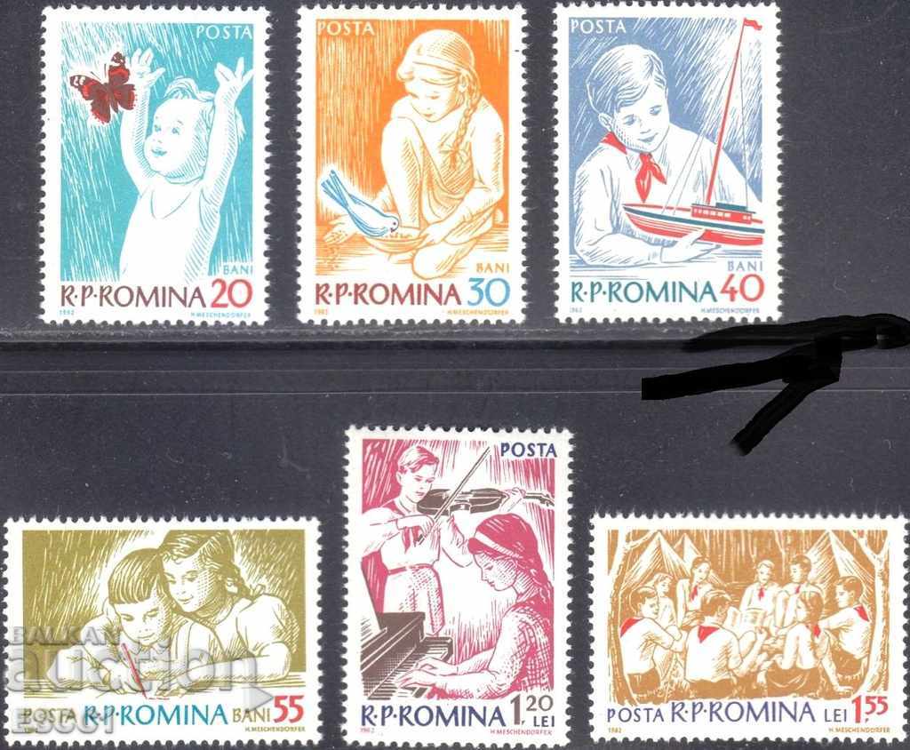 Чисти марки  Деца  Пионери  1962  от Румъния