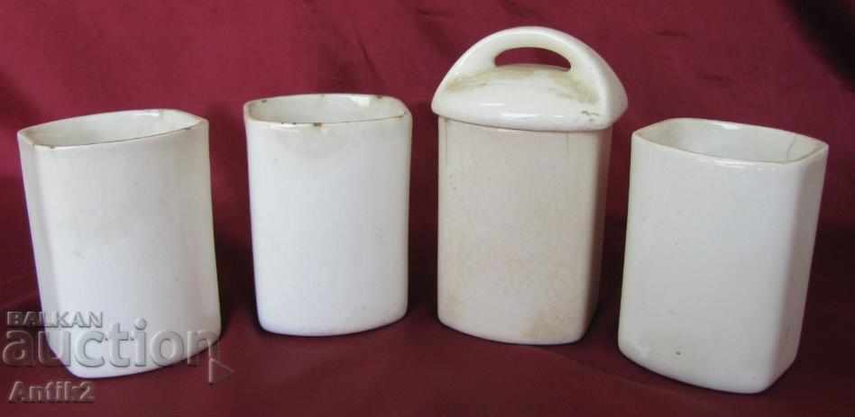 1930-та Кухненски Порцеланов Комплект Чехословакия 4-броя - 5 1930-та Кухненски Порцеланов Комплект Чехословакия 4-броя - 5