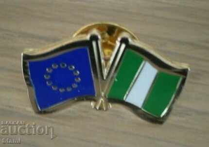 Insigna - drapelul Uniunii Europene - Nigeria