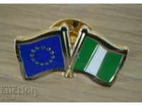 Значка - флаг Европейски съюз-Нигерия