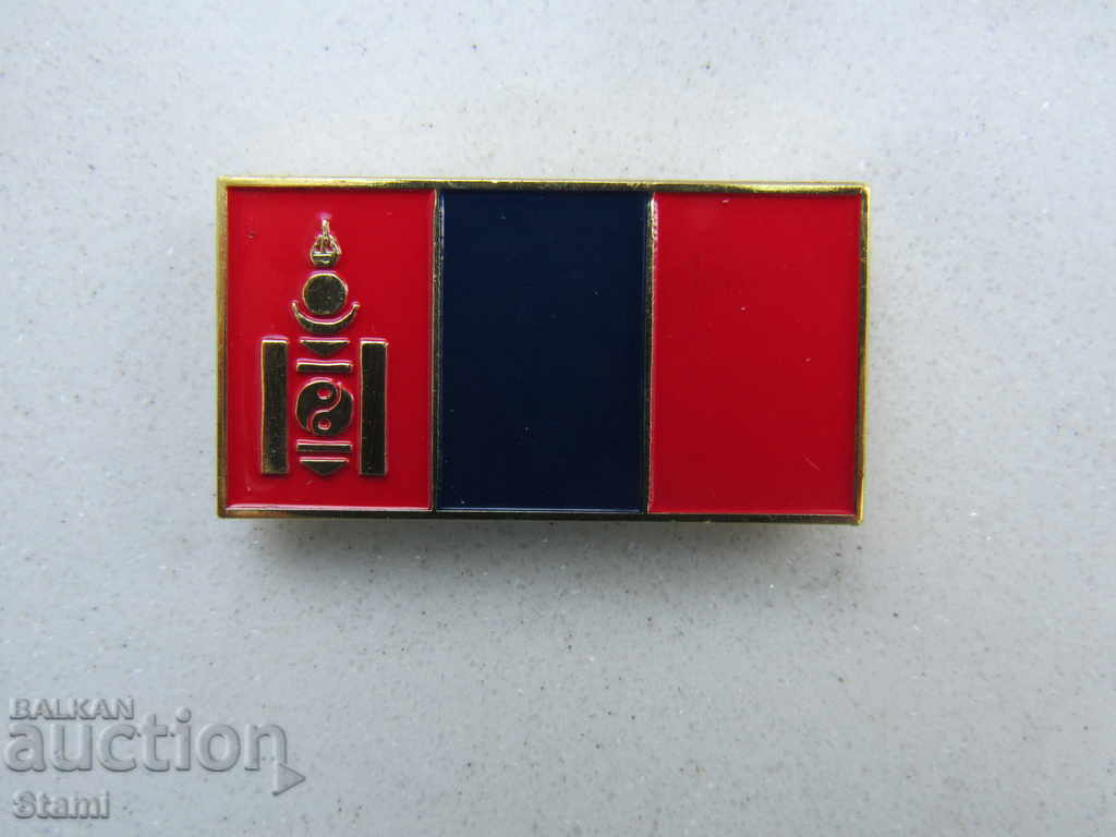 Auction Badge - Flag of Mongolia with magnetic fastening Auction Badge - Flag of Mongolia with magnetic fastening