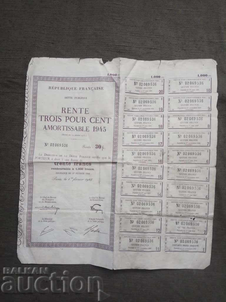 Auction 3% Amortizable Rent 1945 Auction 3% Amortizable Rent 1945