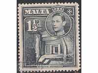 Malta 1938 - 43 KGV1 1 1 / 2d Slate Black MM SG 220b