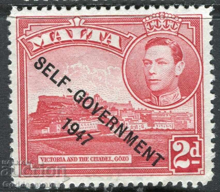 MALTA; 1947 SELF - GOVT issue fine Mint hinged 2d.
