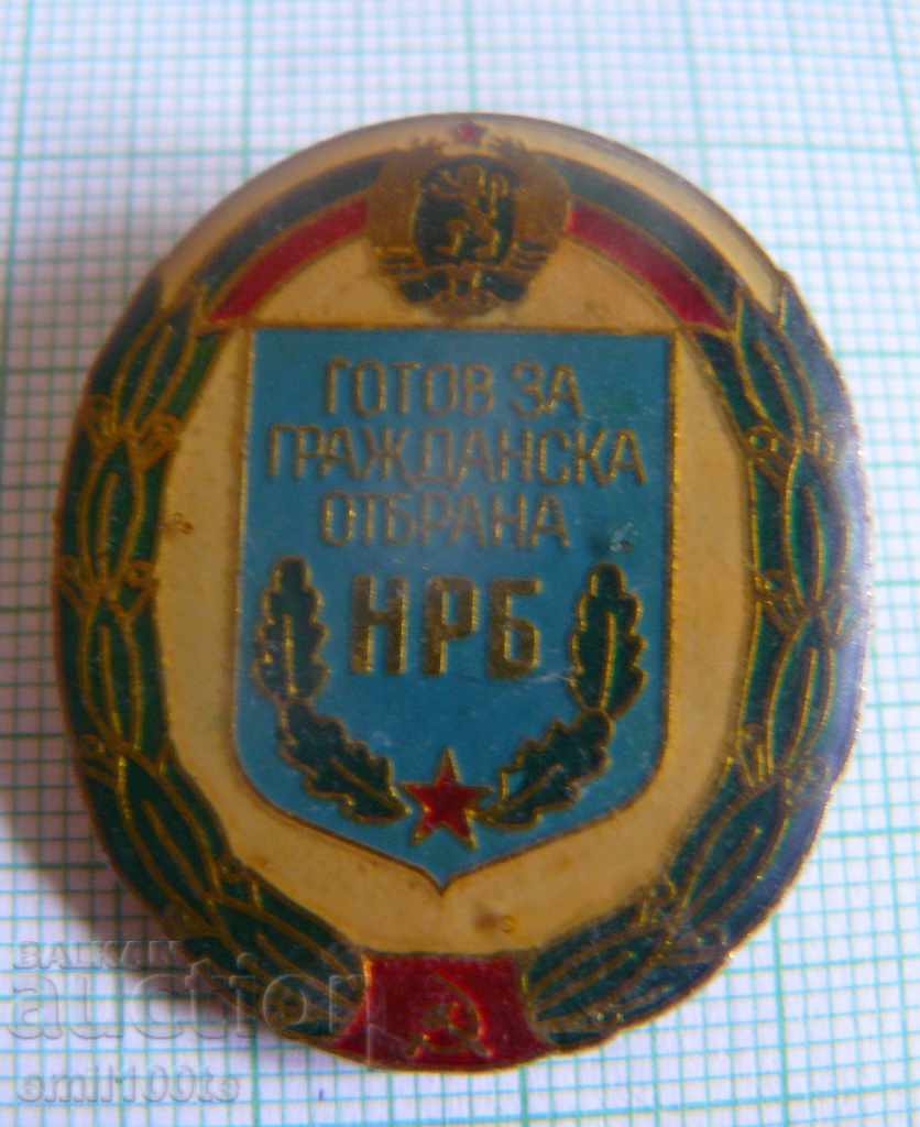 Badge - Ready for Civic Defense of Bulgaria