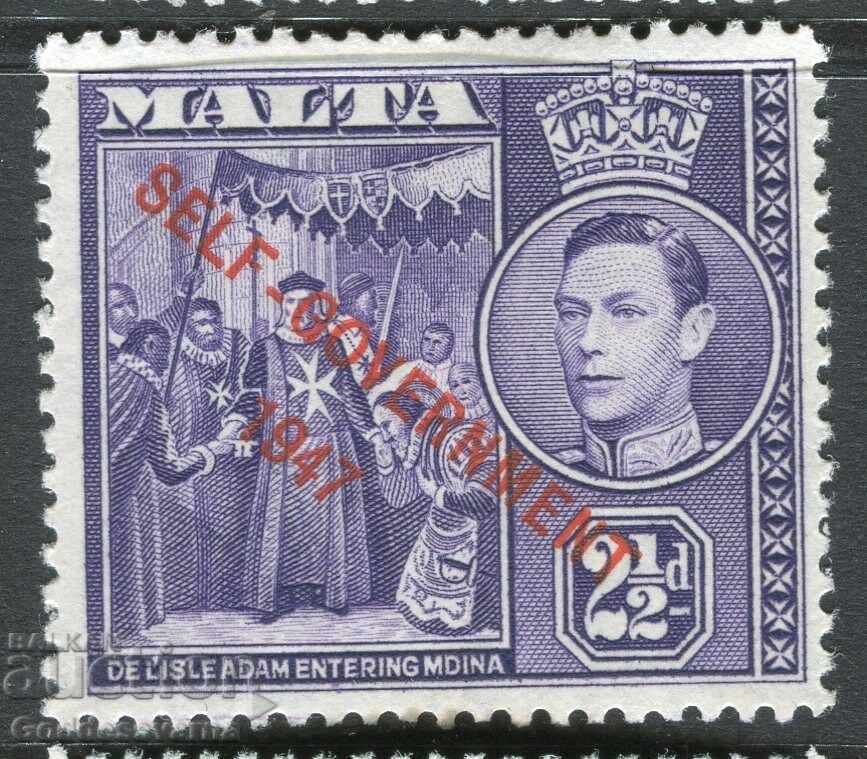 MALTA 1947 SELF GOVT KGVI issue fine Mint hinged 2 1/2 d.