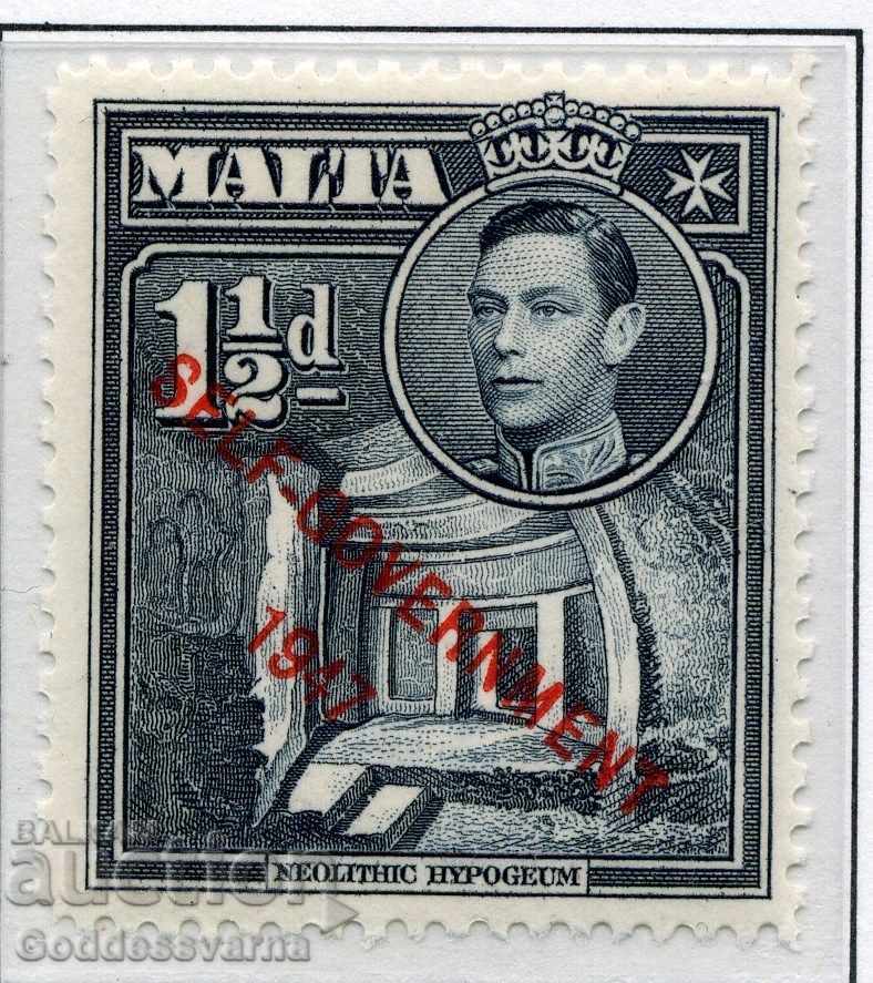 MALTA; 1947 KGVI SELF-GOVT Optd issue Mint hinged 1.1 / 2d