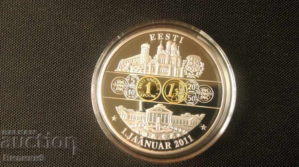 Медал Естония "Европейски валути'' 2011  Proof