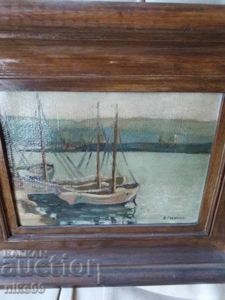 Delivery of Bronka Gyurova-Alsheh old painting landscape oil paints signature Delivery of Bronka Gyurova-Alsheh old painting landscape oil paints signature