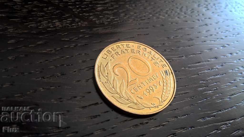Coin - Γαλλία - 20 εκατοστά 1993