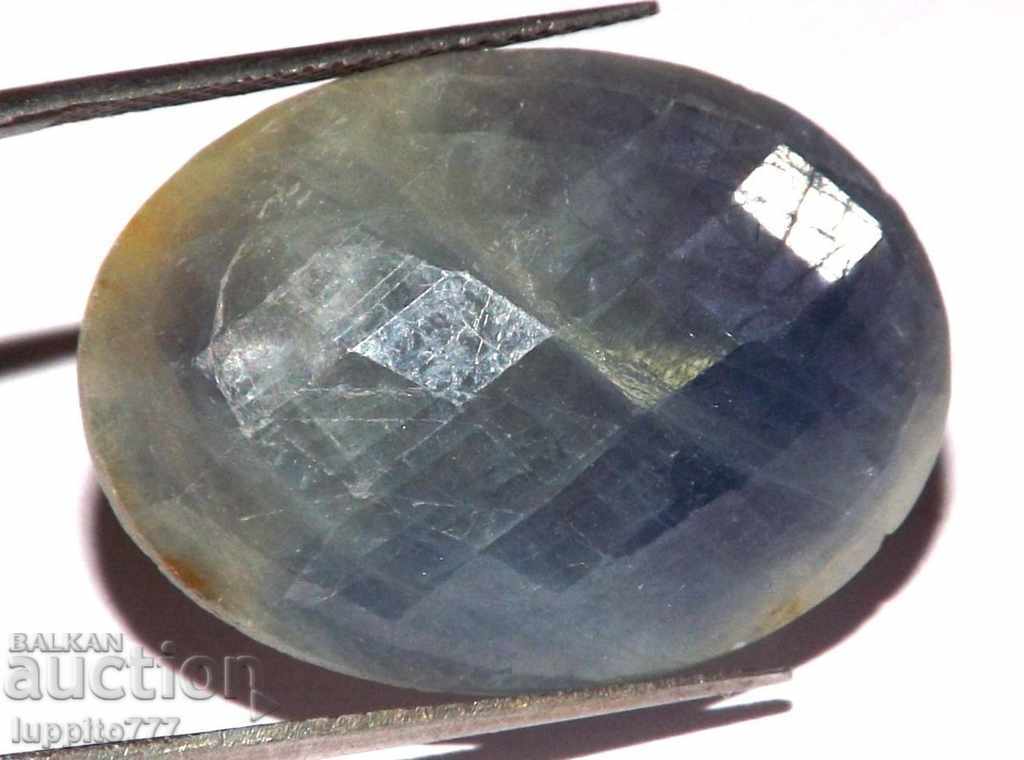 24.55 carats natural blue sapphire oval facet