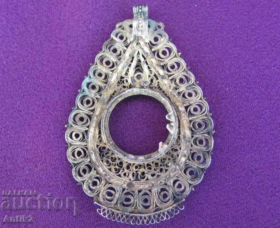 18th Century Pendant Necklace, silver crown - 6 18th Century Pendant Necklace, silver crown - 6