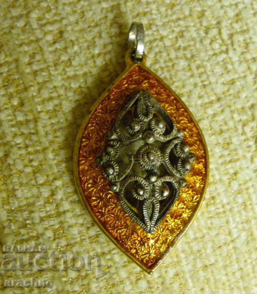 Silver medallion-filigree, enamel, gilded - 5 Silver medallion-filigree, enamel, gilded - 5