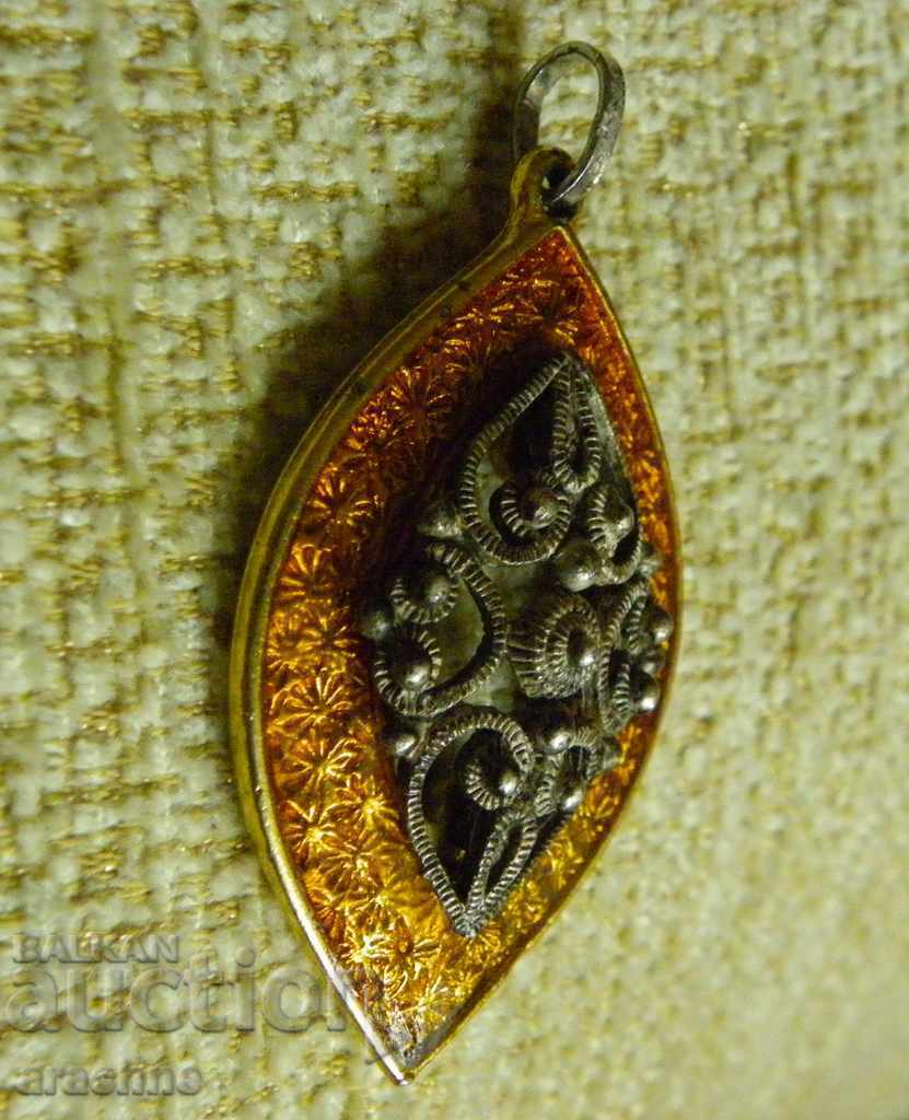 Silver medallion-filigree, enamel, gilded - 6 Silver medallion-filigree, enamel, gilded - 6