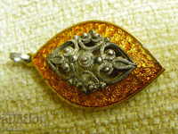 Silver medallion-filigree, enamel, gilded