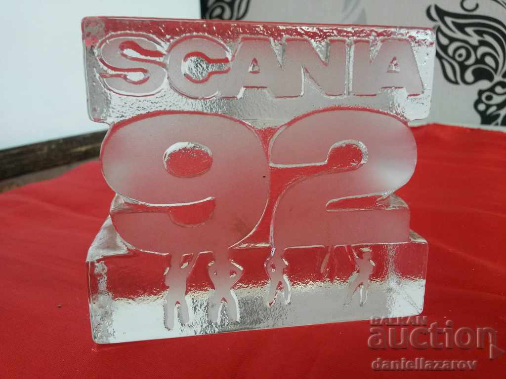 Swedish Paperweight, Crystal Glass Scania Figurine with price € 13.00 | 25.43 BGN Swedish Paperweight, Crystal Glass Scania Figurine with price € 13.00 | 25.43 BGN