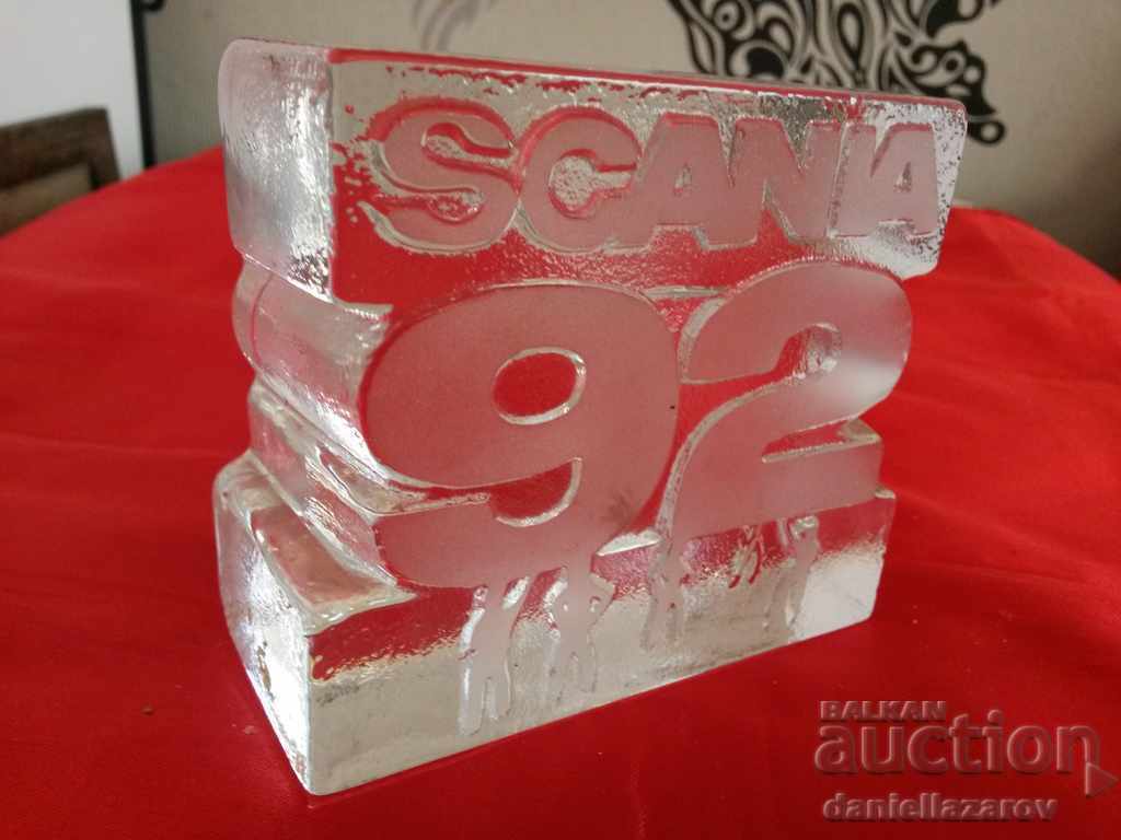 Swedish Press, Statue Crystal Glass Scania