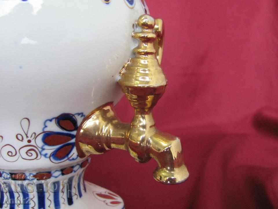 Vechiul porțelan Samovar, aurit Rusia - 5