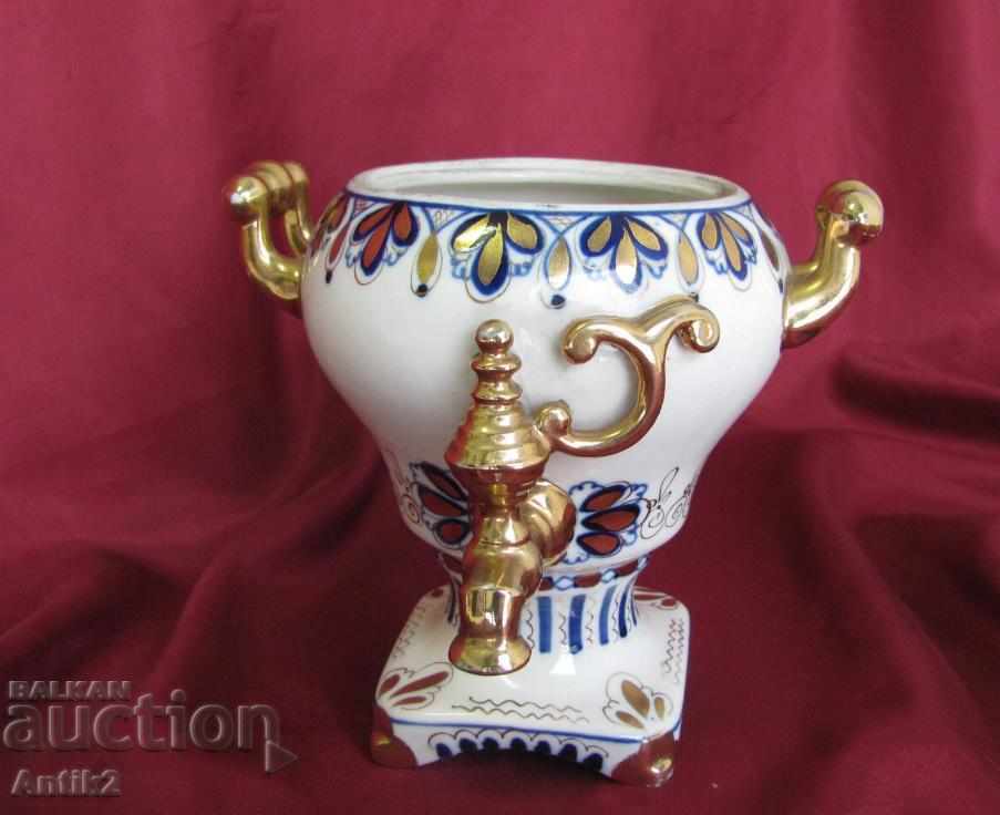 Vechiul porțelan Samovar, aurit Rusia - 6
