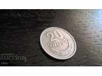 Монета - Полша - 20 гроша | 1966г.