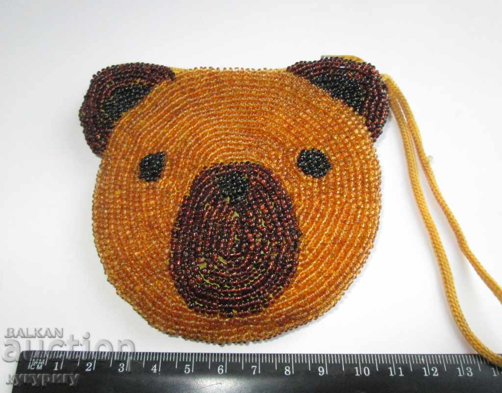 Auction  An old beaded purse wallet-shaped beaded beads