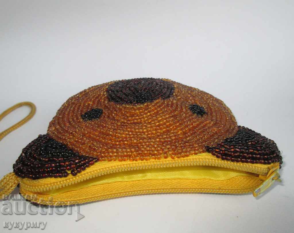 An old beaded purse wallet-shaped beaded beads - 5