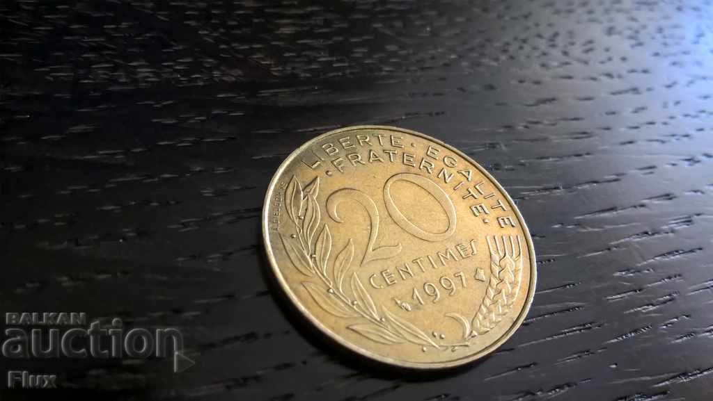 Монета - Франция - 20 сентима | 1997г.