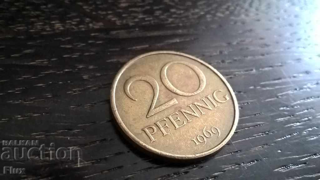 Moneda - Germania - 20 de pini 1969.