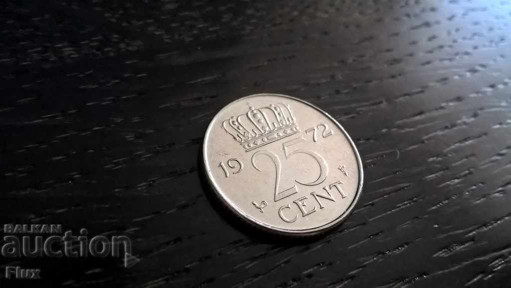 Coin - Ολλανδία - 25 σεντ 1972