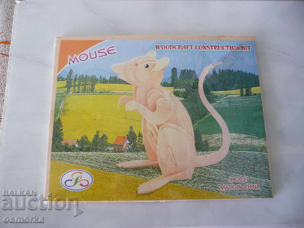 Wooden 3D Puzzle Constructor Mouse Mouse Rat Booster