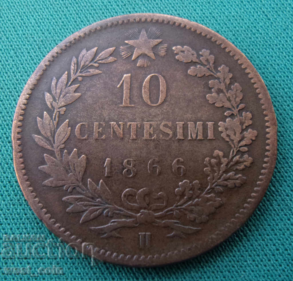 Ιταλία 10 Centessimi 1866 Φέτες στο Μπέρμιγχαμ