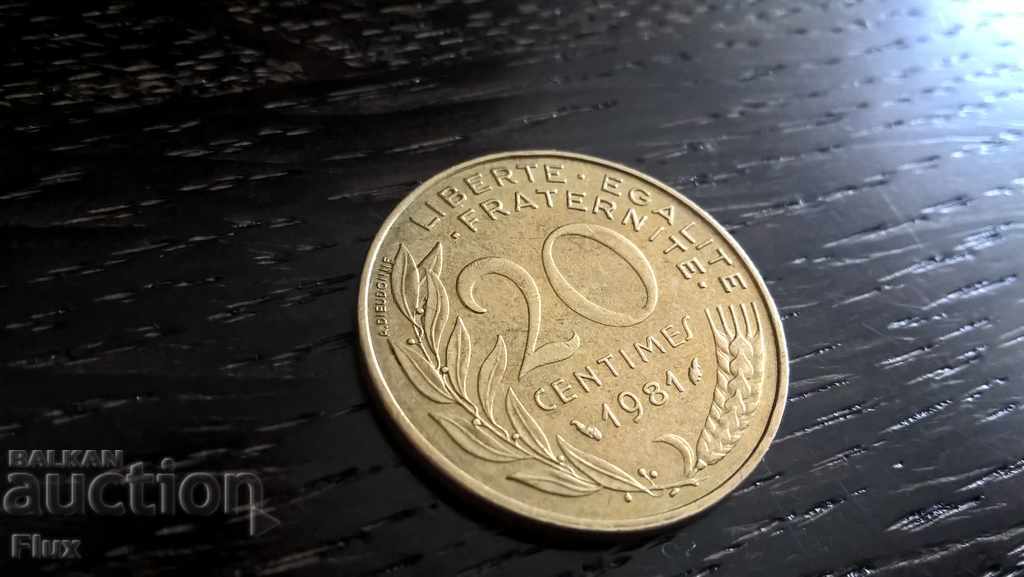 Moneda - Franța - 20 centimetri 1981.