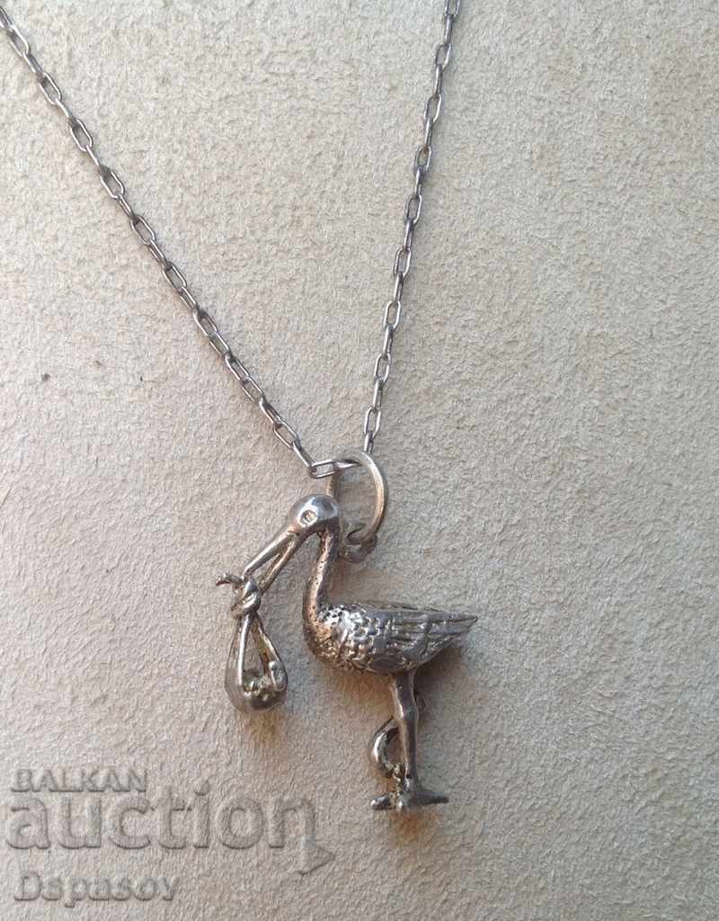 Silver Necklace String with Baby