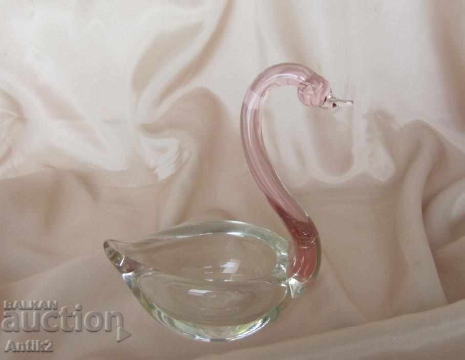Old Murano Glass Crystal Figure Swan pink with price 84.00 BGN | € 42.95 Old Murano Glass Crystal Figure Swan pink with price 84.00 BGN | € 42.95