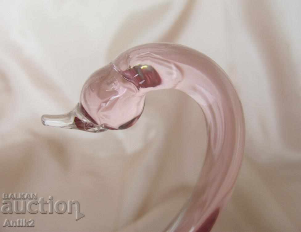 Delivery of Old Murano Glass Crystal Figure Swan pink Delivery of Old Murano Glass Crystal Figure Swan pink