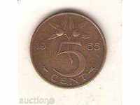 + Olanda 5 cenți 1955