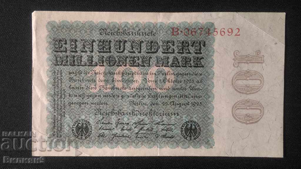 100.000.000 σημάδια 1923 Γερμανία