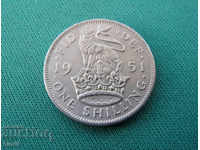 Англия 1 Шилинг 1951 Рядка Монета