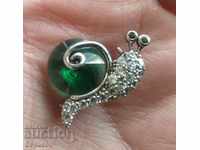 Ancient Silver Brooch Snail